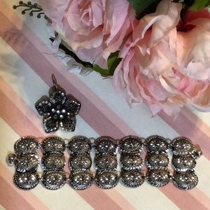 Pewter western conch Bracelet and pendant